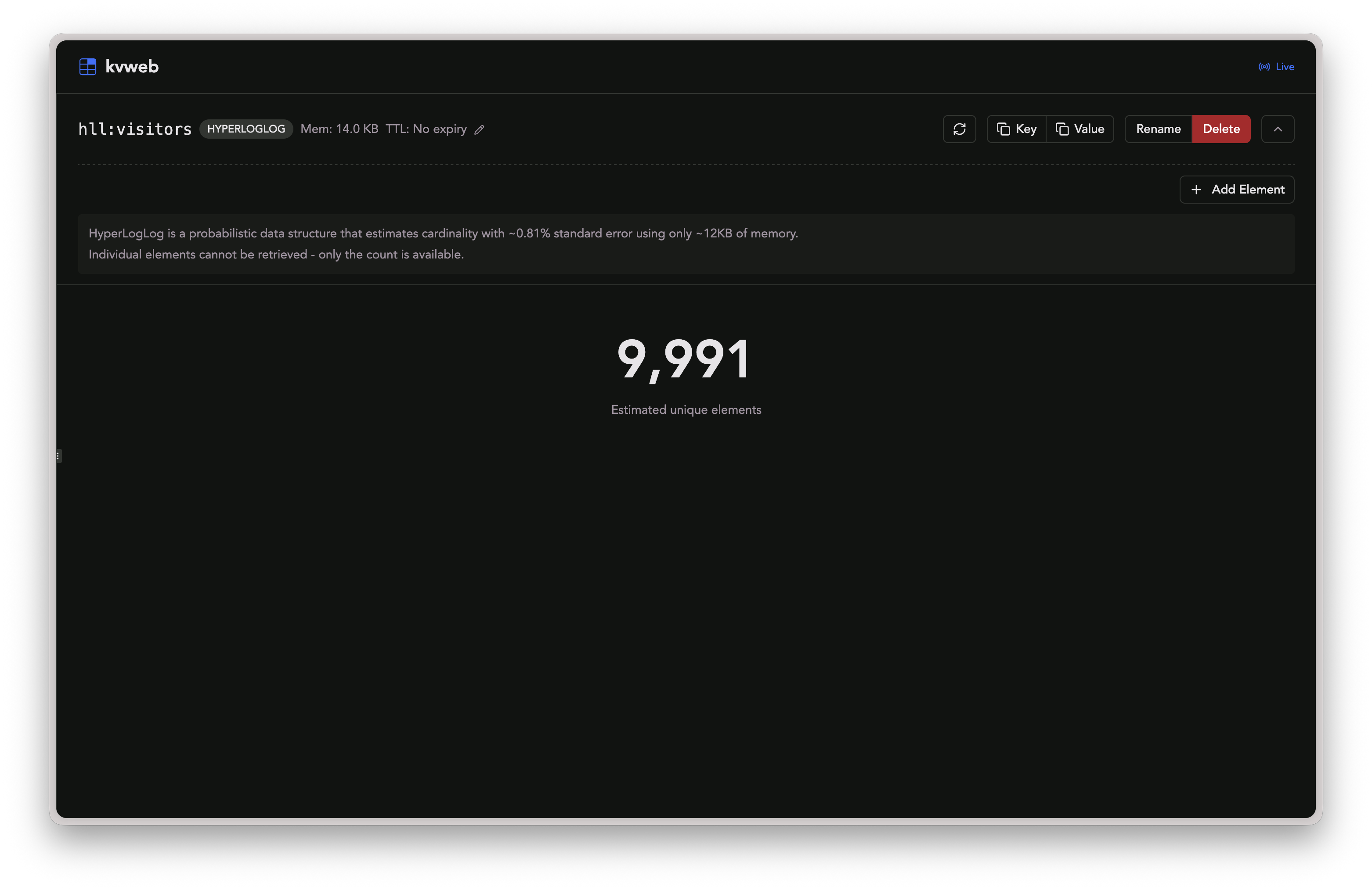 kvweb screenshot 4 dark theme